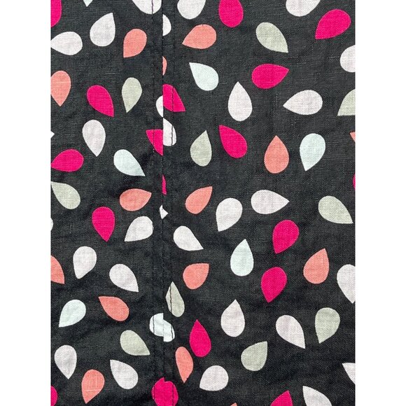 Kim Rogers Linen Blend Jacket Size 3X Black Pink Leaf Print - Picture 13 of 13